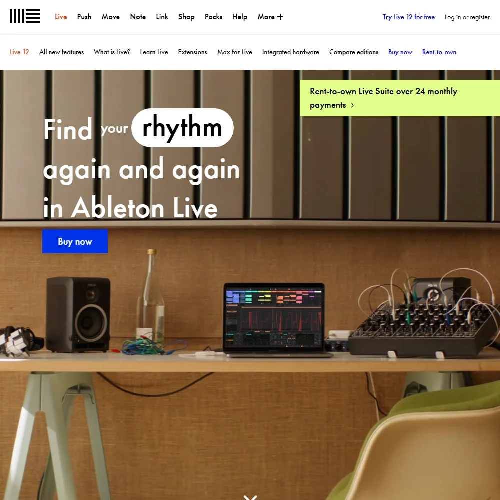 Ableton Live homepage