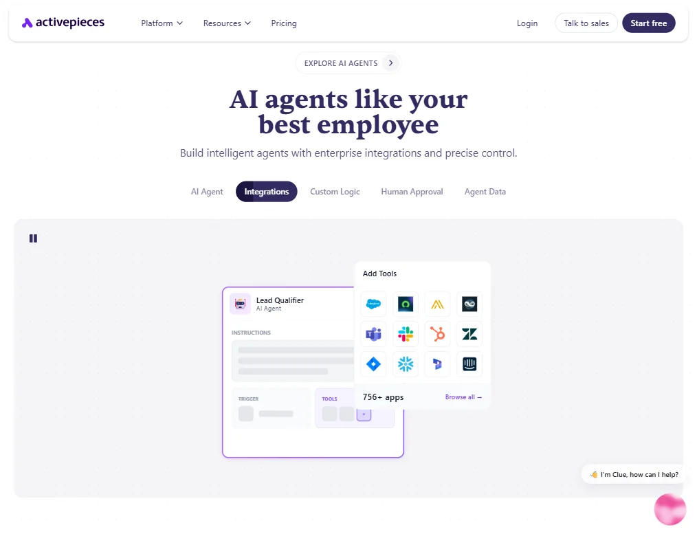 Activepieces features screenshot