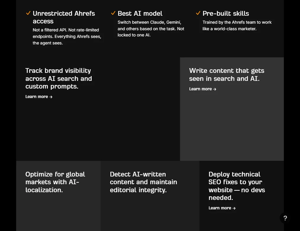 Ahrefs features screenshot
