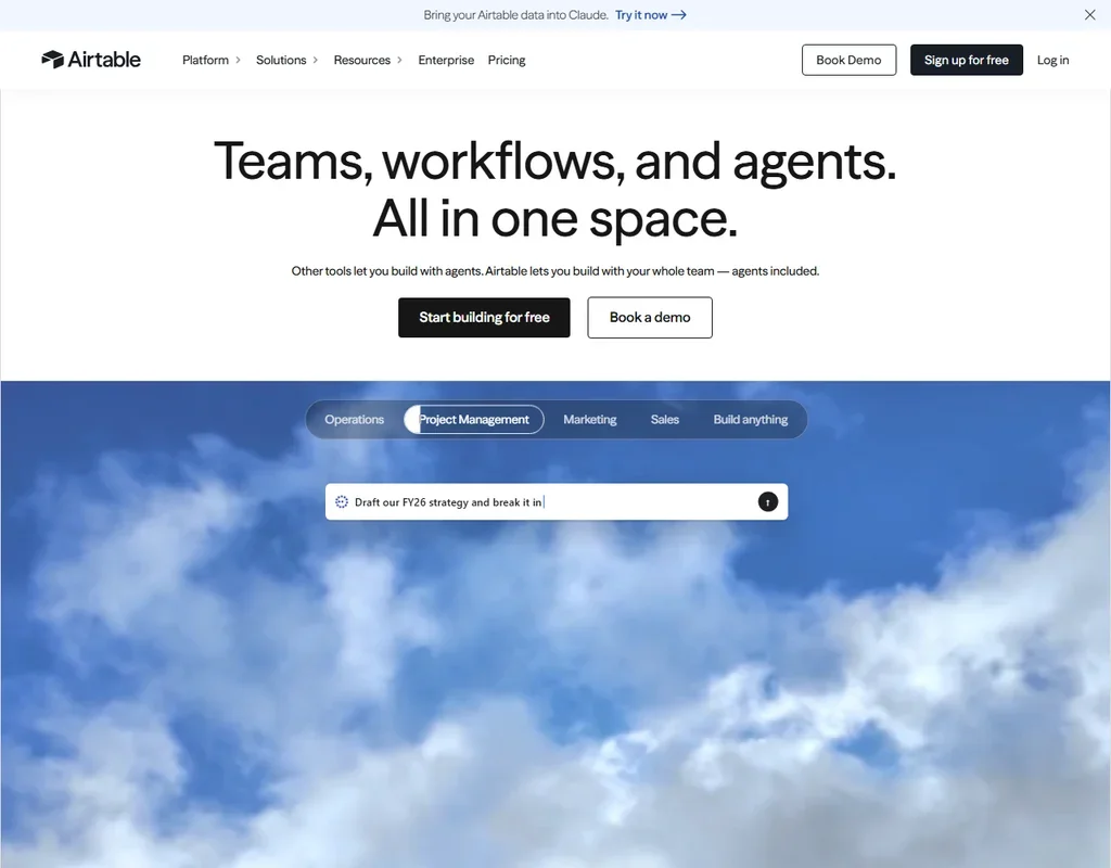 Airtable homepage screenshot