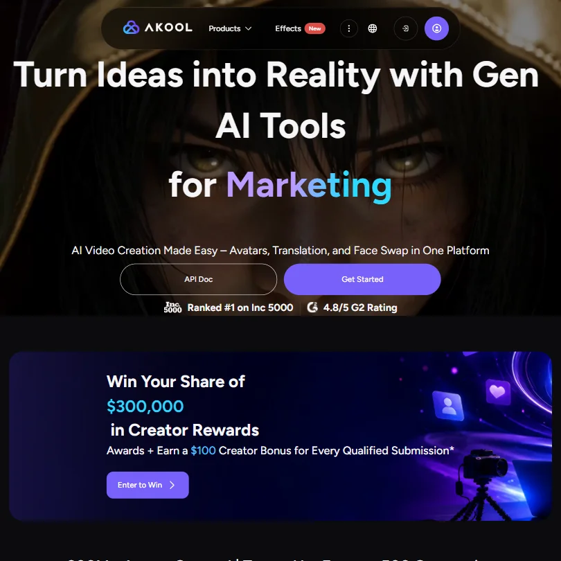 AKOOL homepage screenshot