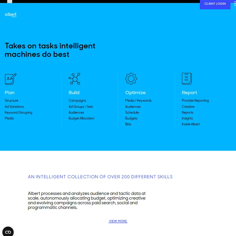 Albert features screenshot