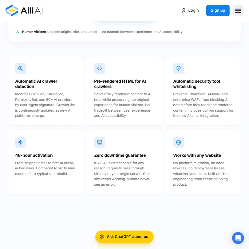 Alli AI features screenshot