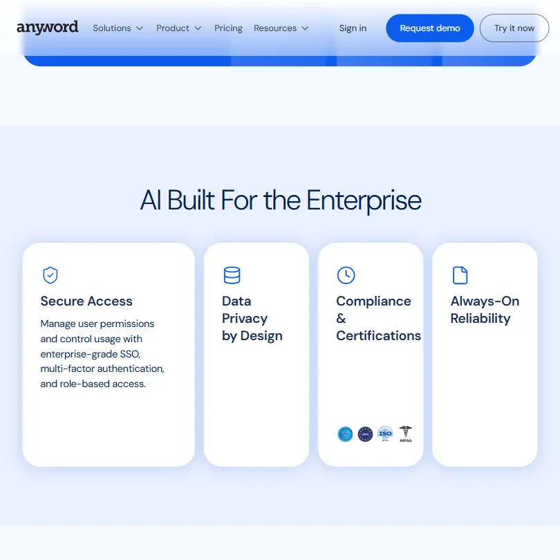 Anyword features screenshot