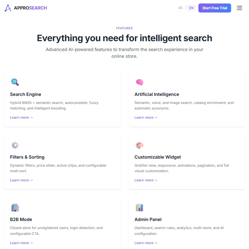 APPROSEARCH features screenshot