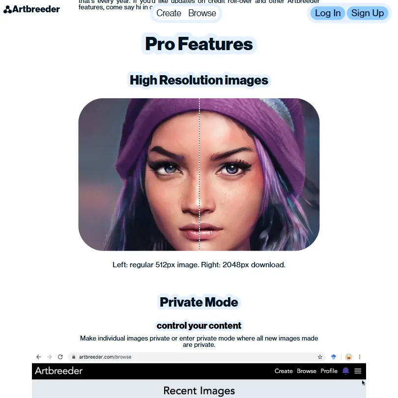 Artbreeder features screenshot