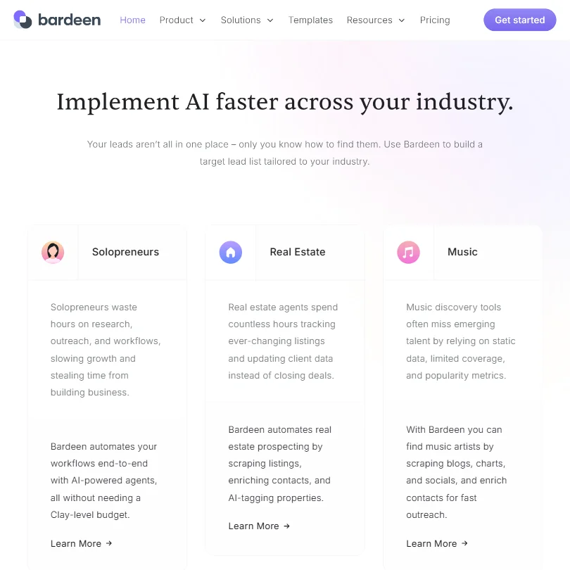 Bardeen features screenshot