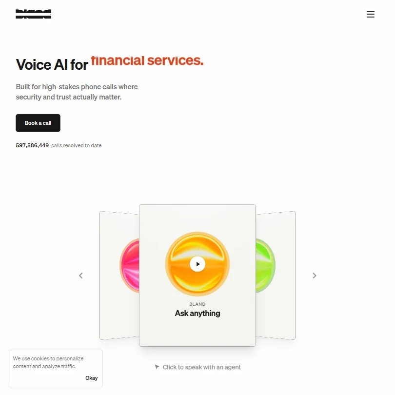 Bland homepage screenshot