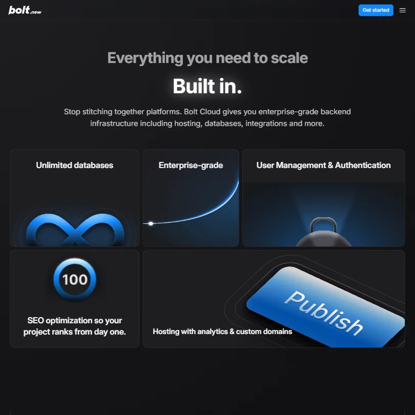 bolt.new features screenshot