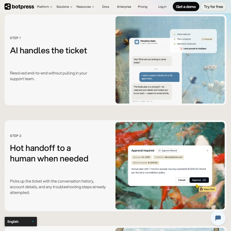 Botpress features screenshot