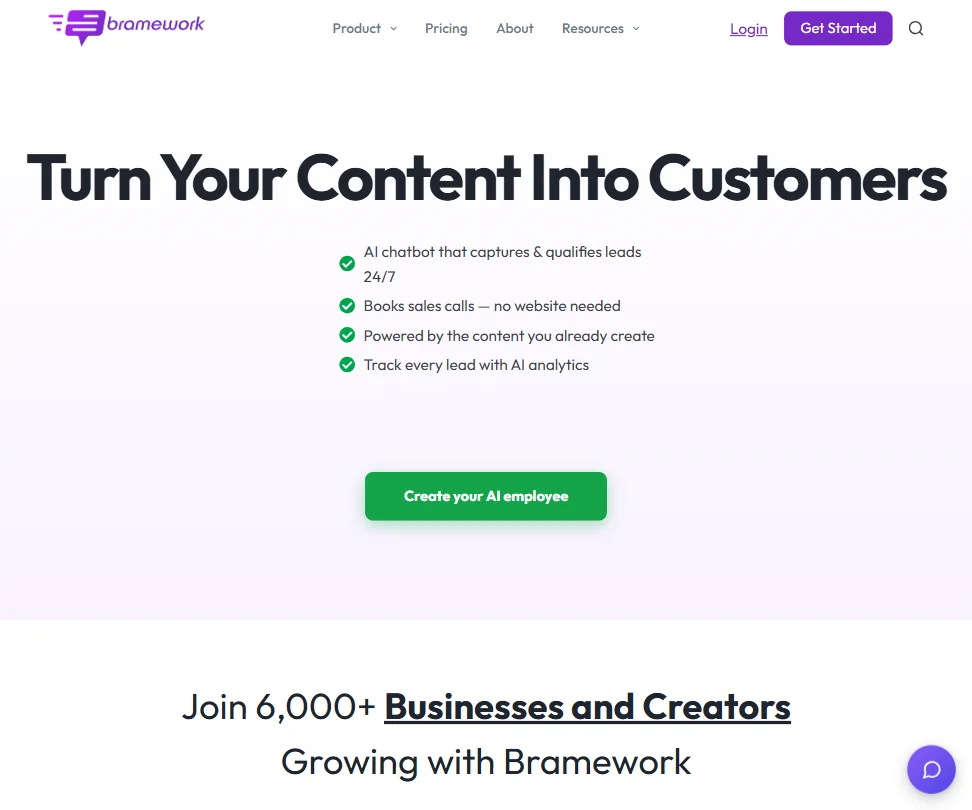 Bramework homepage screenshot