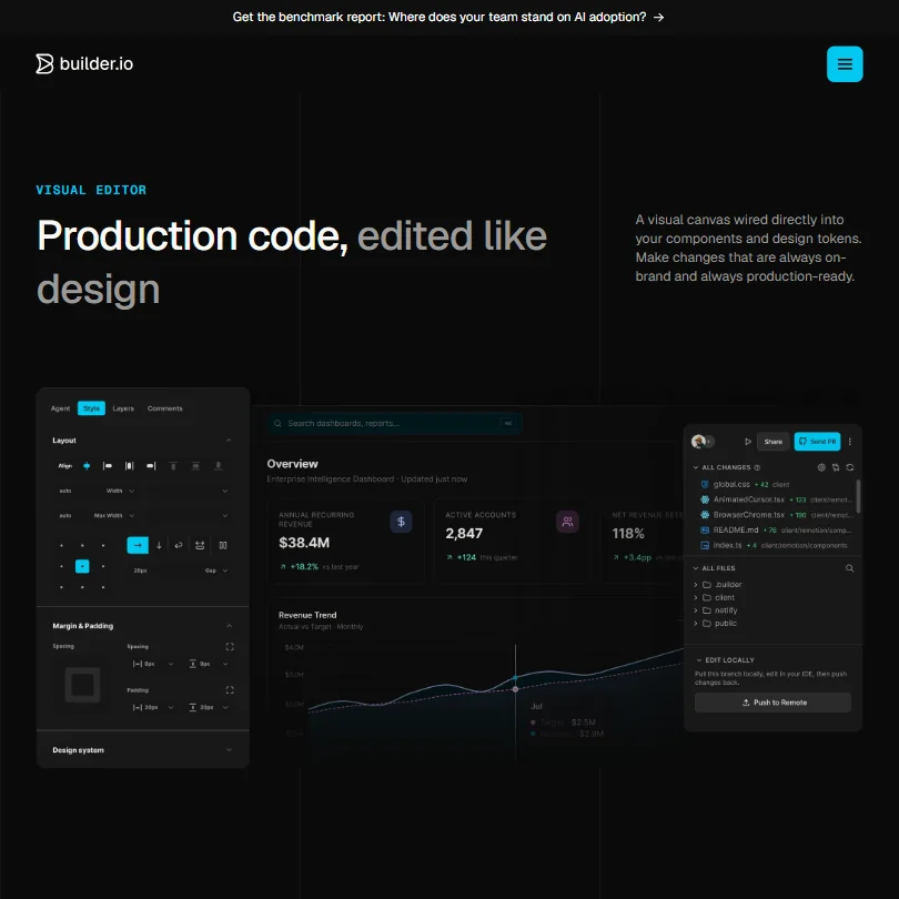 Builder.io features screenshot