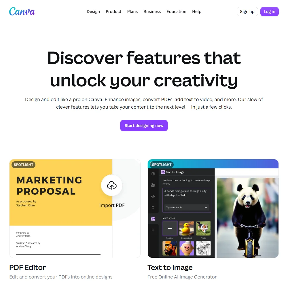 Canva features screenshot