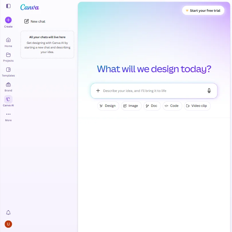 Canva homepage screenshot