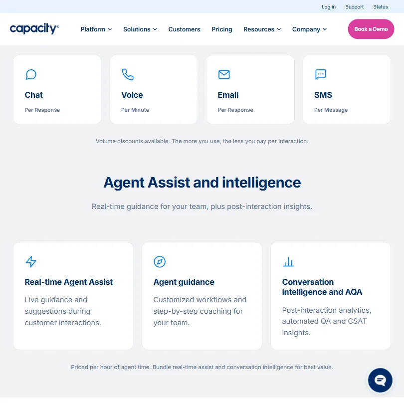 Capacity features screenshot
