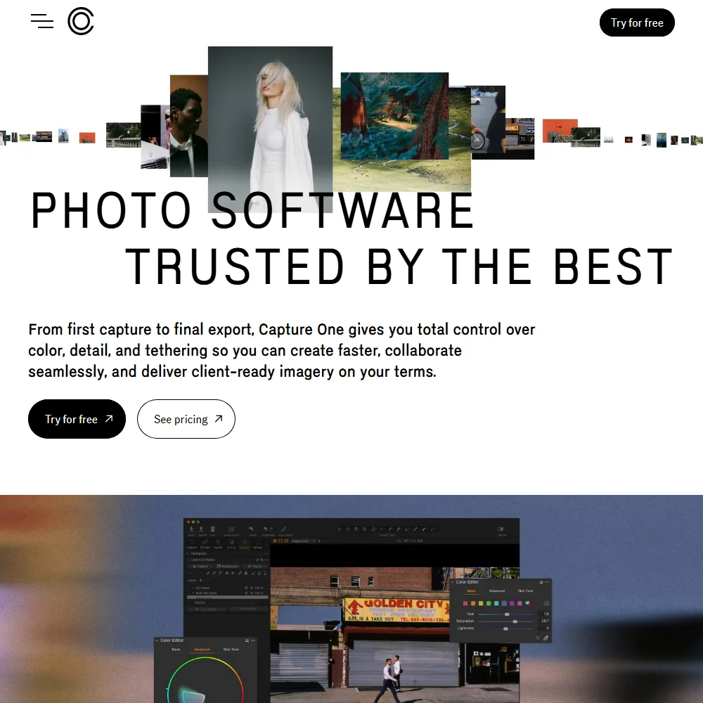 Capture One homepage