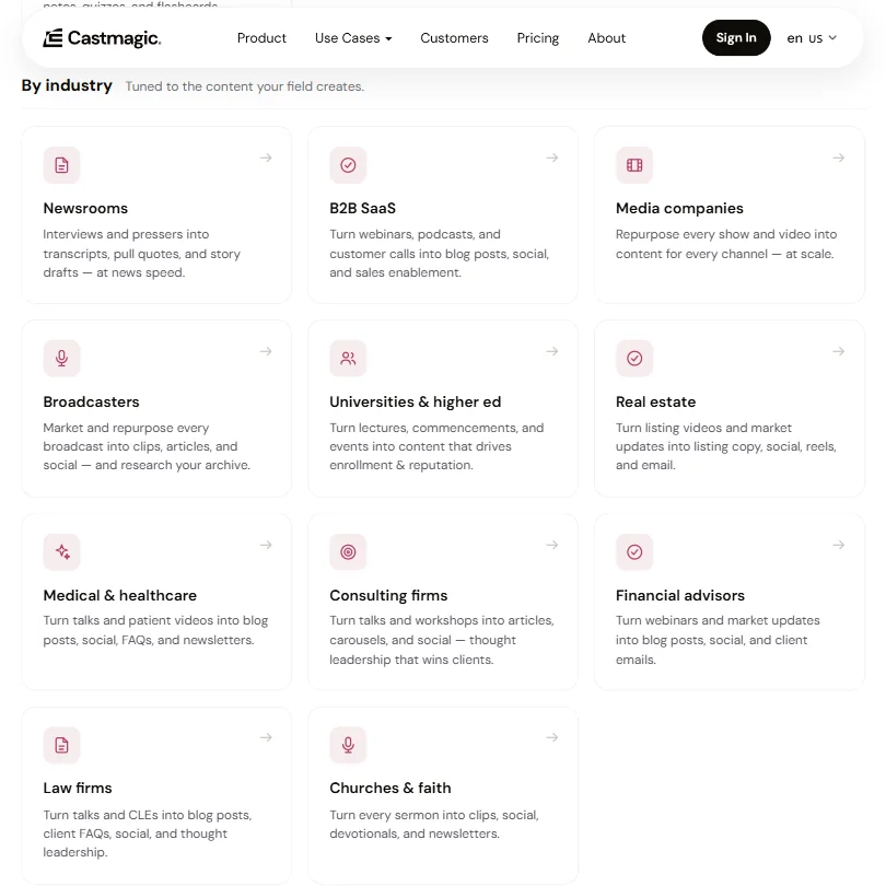 Castmagic features screenshot