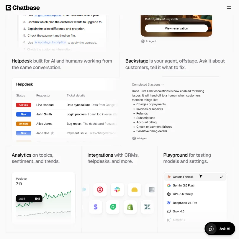 Chatbase features screenshot