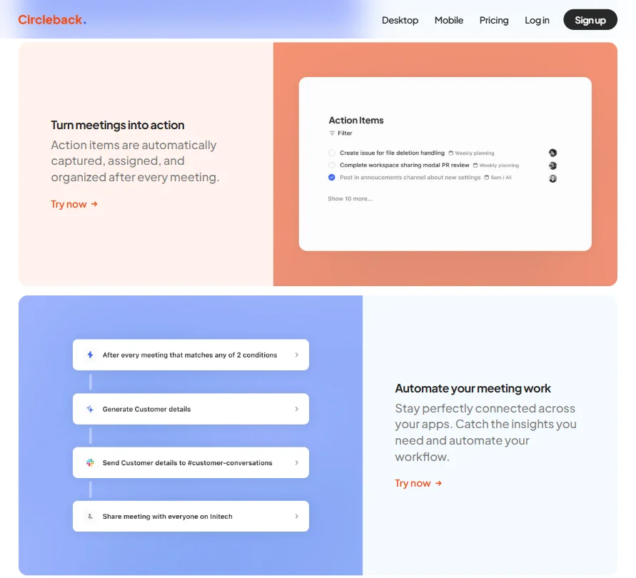 Circleback features screenshot