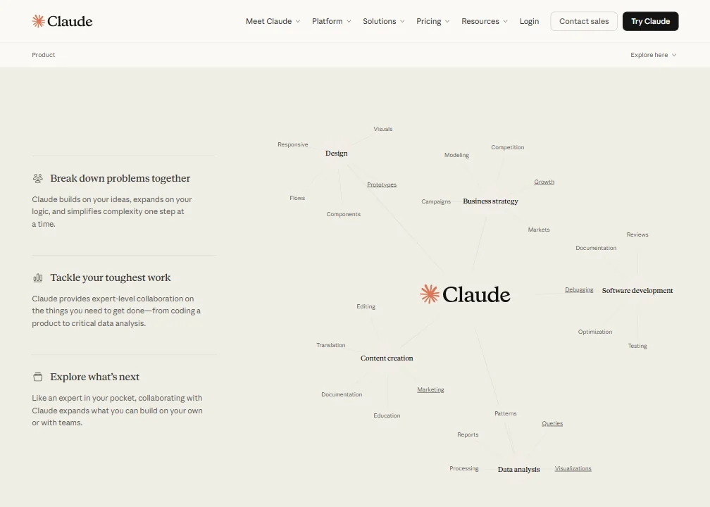 Claude features screenshot