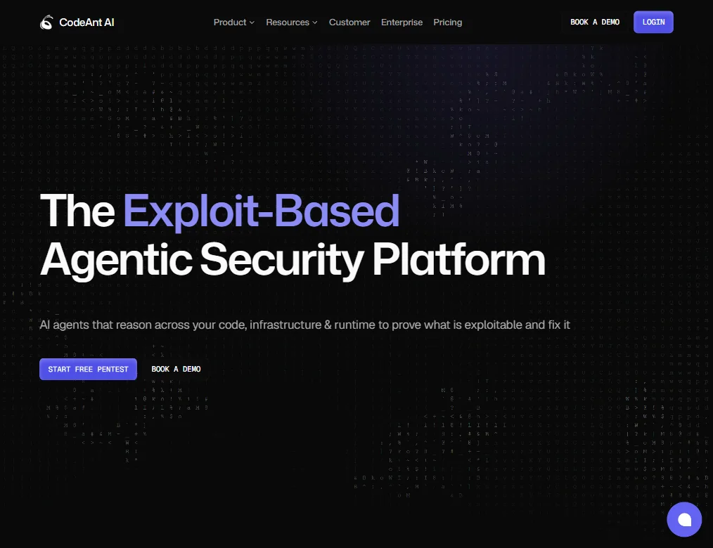 CodeAnt AI homepage screenshot