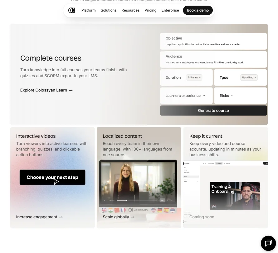 Colossyan Creator features screenshot