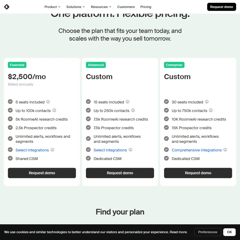 Common Room pricing screenshot