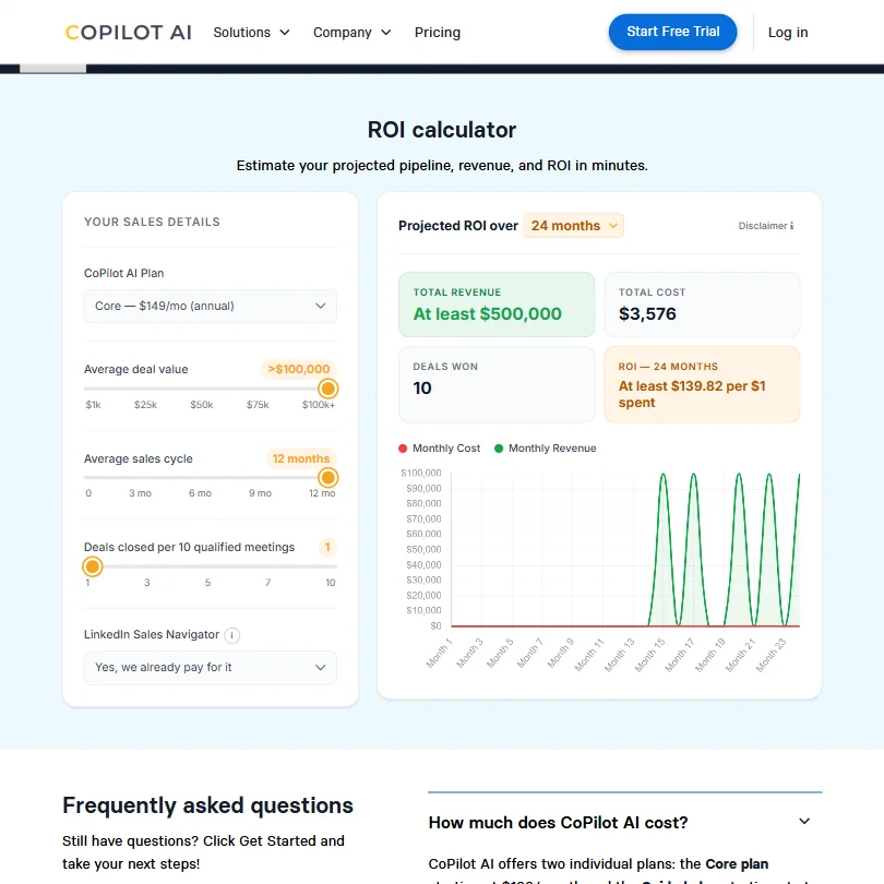 Copilot AI pricing screenshot