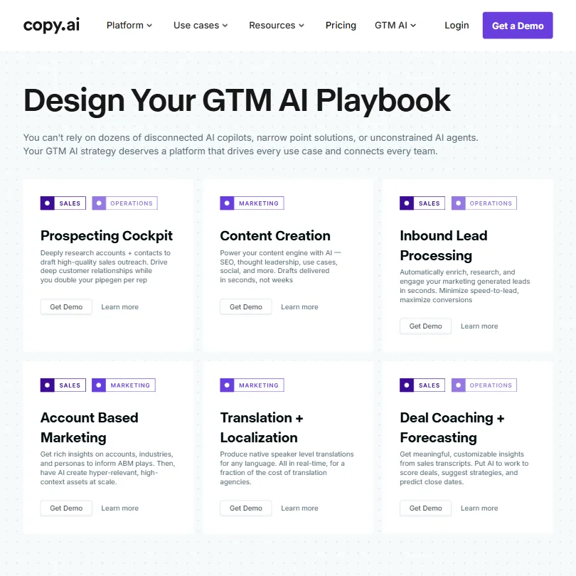 Copy features screenshot