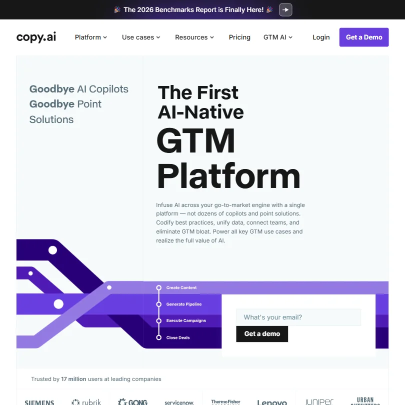 Copy homepage screenshot