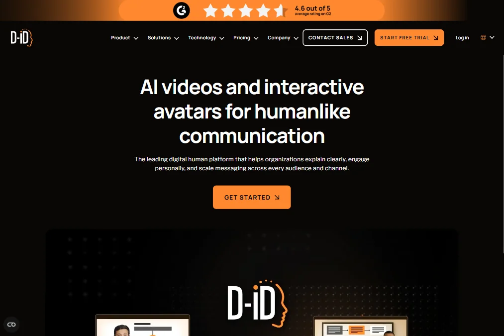 D-ID homepage screenshot
