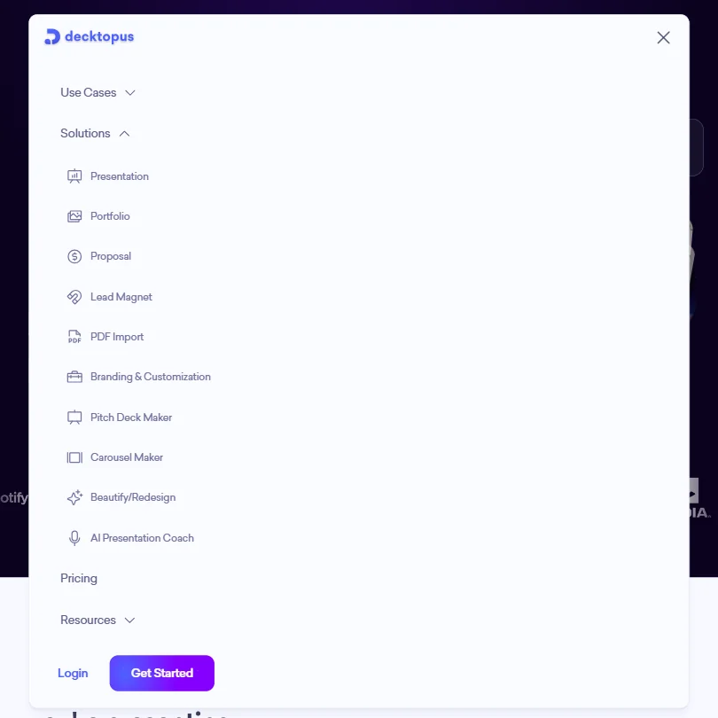 Decktopus AI features screenshot
