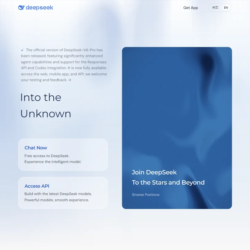 DeepSeek homepage screenshot