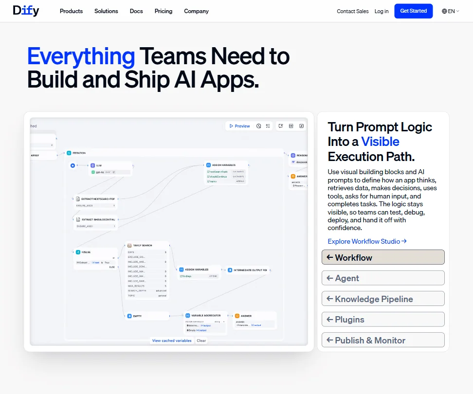 Dify features screenshot