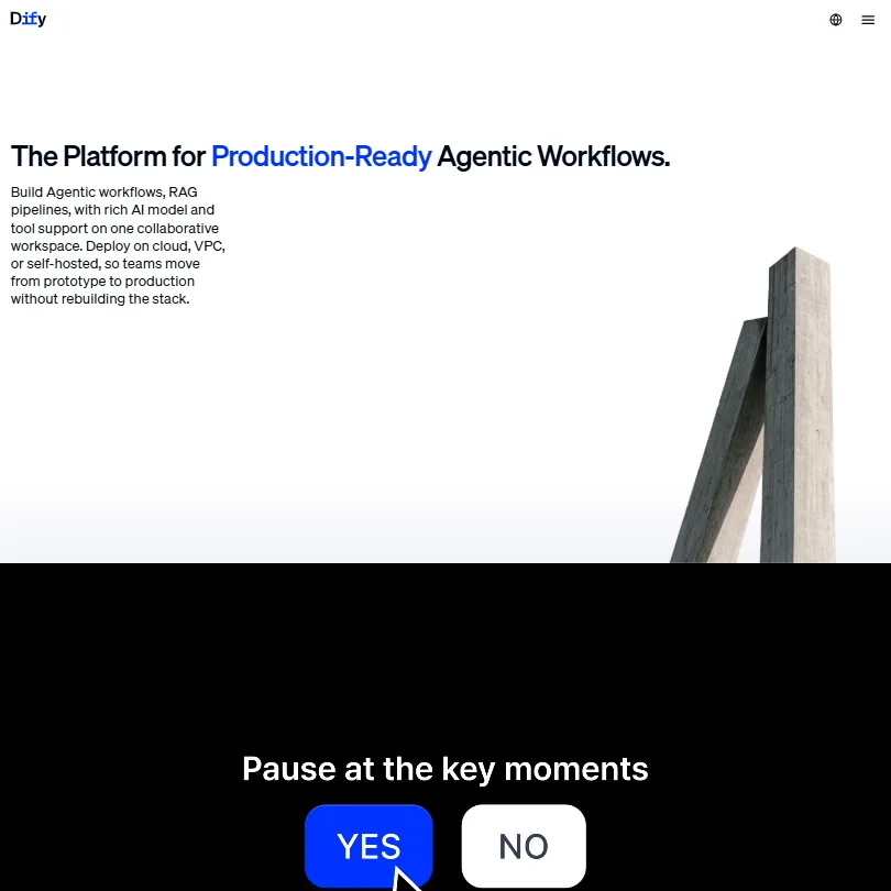 Dify homepage screenshot