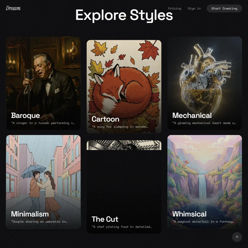 Dream features screenshot