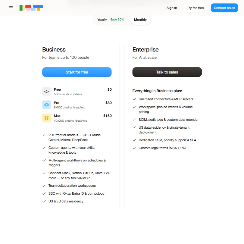 Dust pricing screenshot