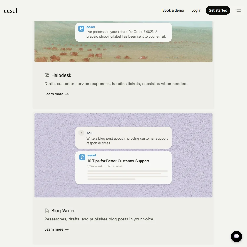 eesel AI features screenshot