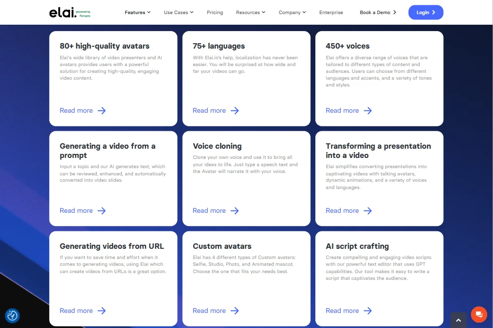 Elai.io features screenshot