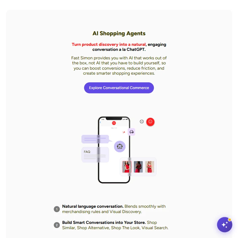 Fast Simon features screenshot