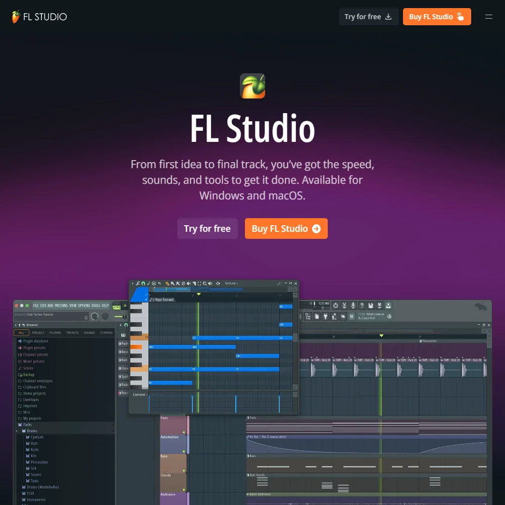 FL Studio homepage
