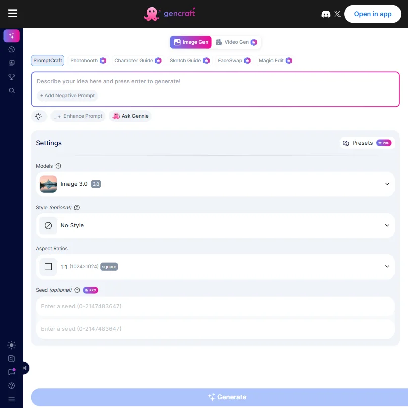 Gencraft features screenshot