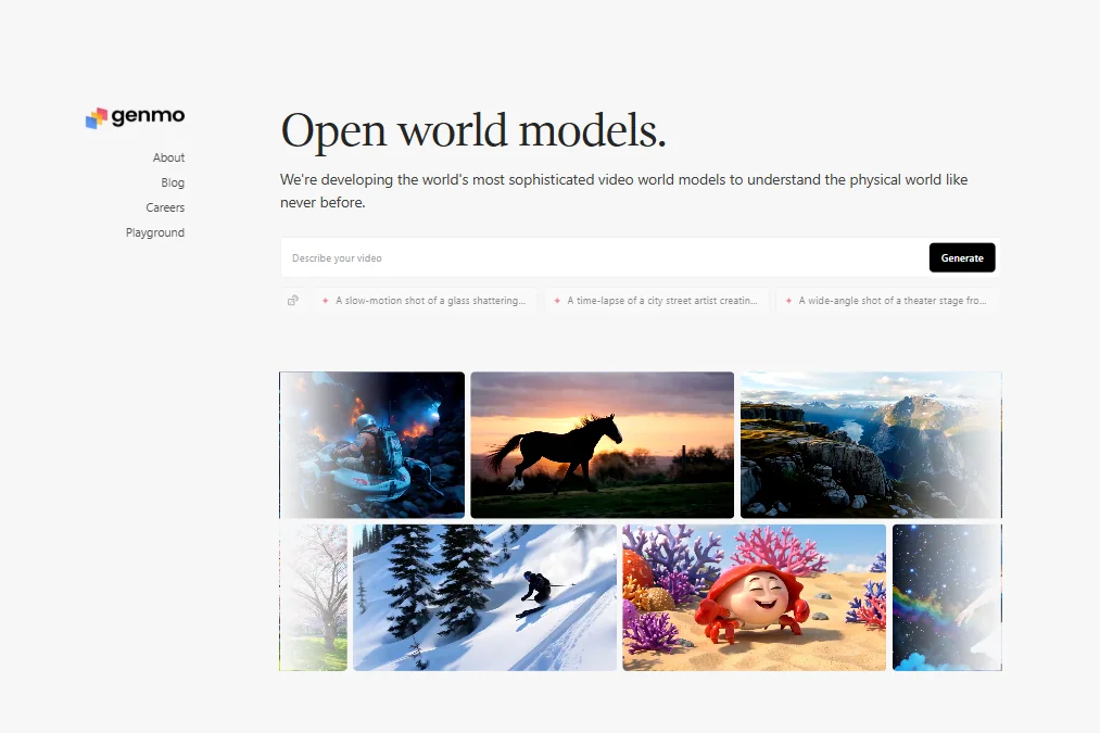 Genmo homepage screenshot