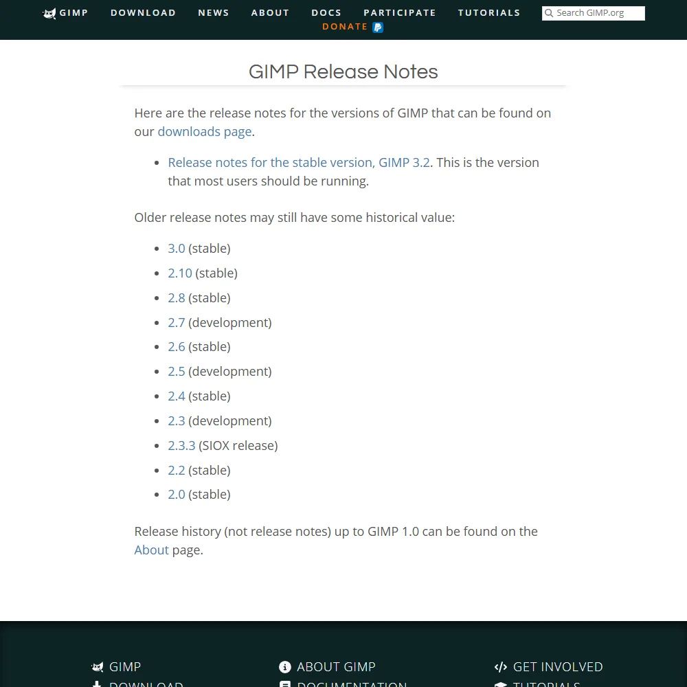 GIMP features screenshot