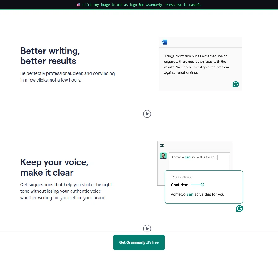 Grammarly features screenshot