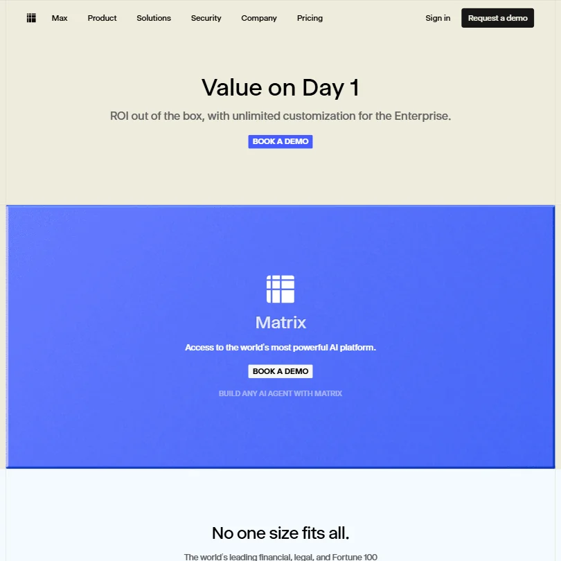Hebbia pricing screenshot