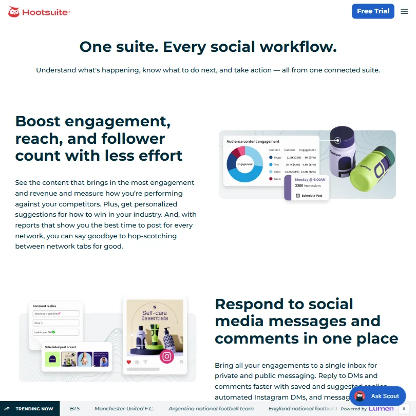 Hootsuite features screenshot