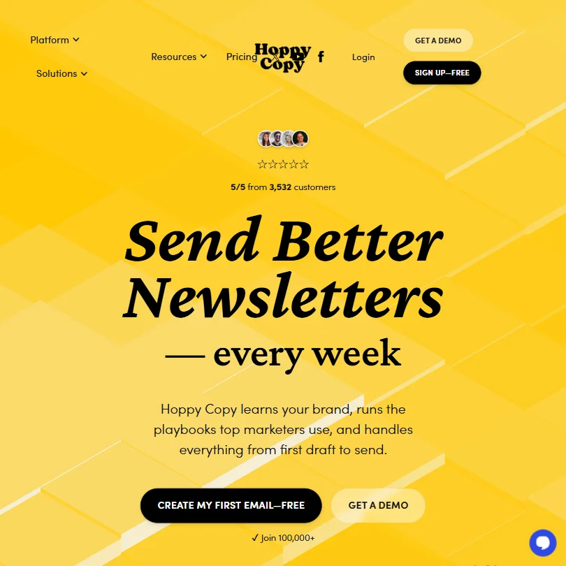 Hoppy Copy homepage screenshot