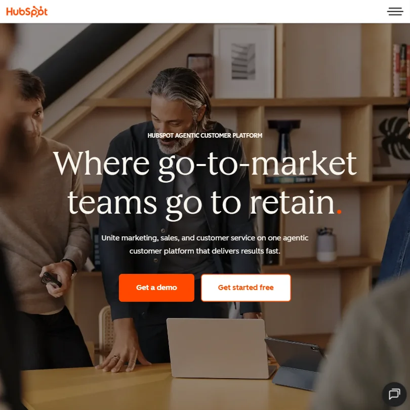 HubSpot homepage screenshot