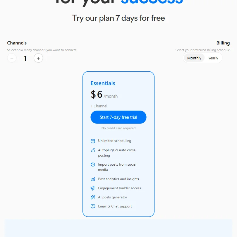 Hypefury pricing screenshot